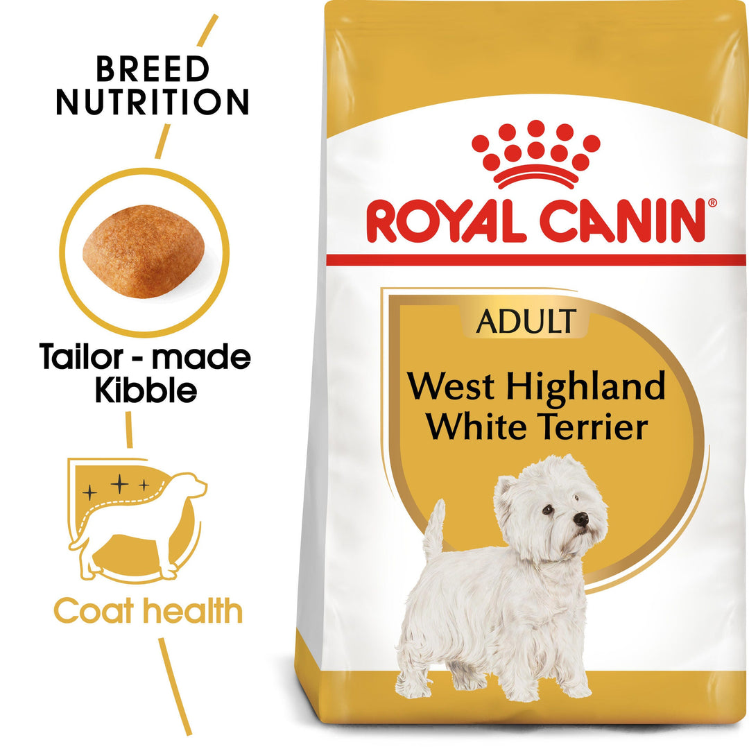 Royal Canin West Highland White Terrier Adult breed nutrition: tailor made kibble and coat health