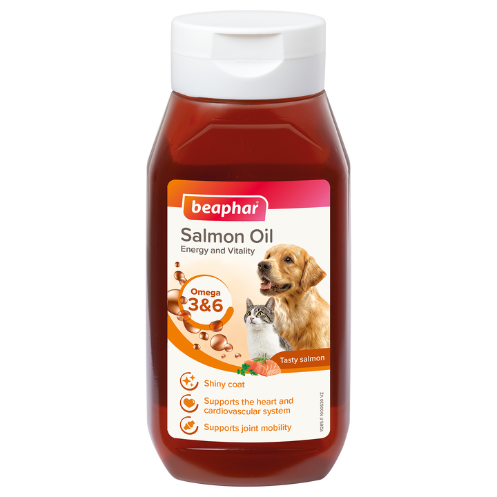 Beaphar Salmon Oil for dogs and cats 430ml bottle, front of pack