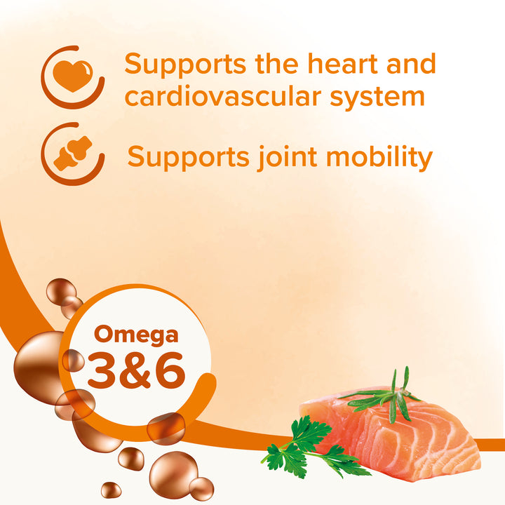 Beaphar Salmon Oil supports the heart, cardiovascular system and joint mobility