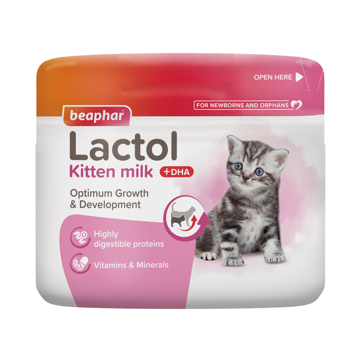 Beaphar Lactol Kitten Milk Replacer 250g tub, front