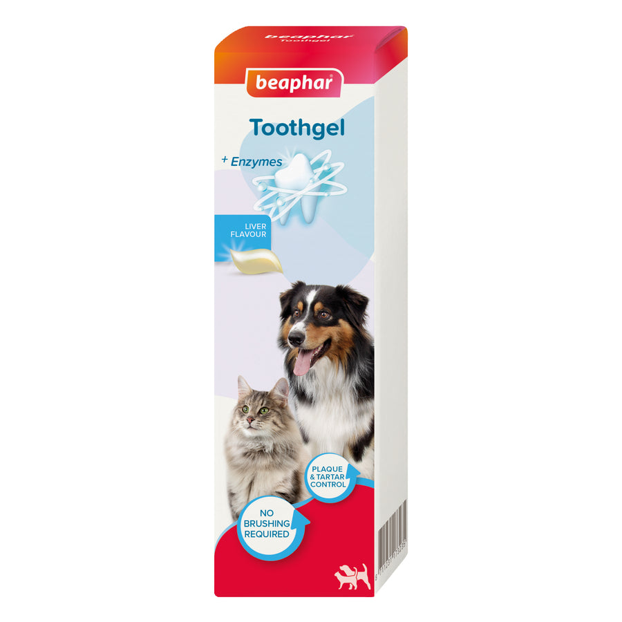 Beaphar Toothgel with enzymes for dogs and cats 100g, liver flavour, box front