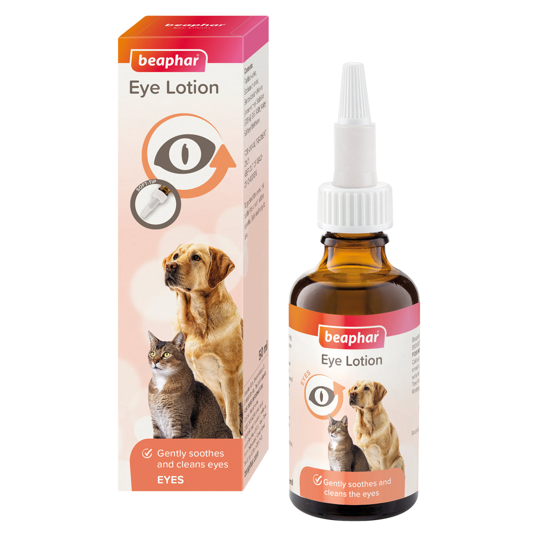 Beaphar Eye Lotion 50ml box and dropper bottle with soft rubber pipette