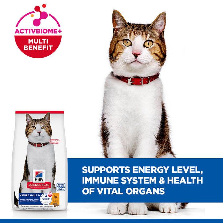 Hill's Science Plan Mature Adult 7+ with ActivBiome+ supports energy, immune system and vital organs