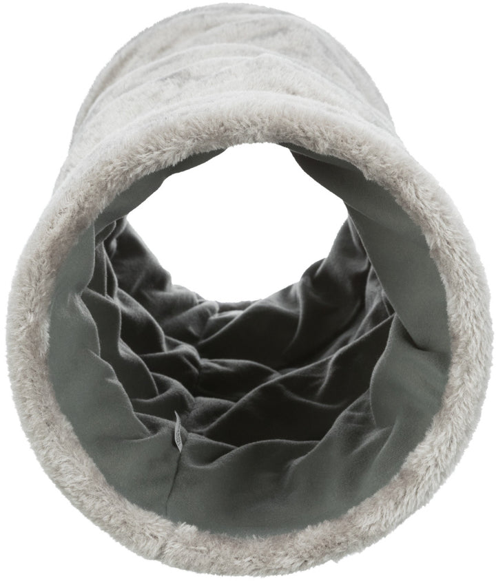 Trixie Cat Playing Tunnel Plush Fabric (Grey) - PetWorld