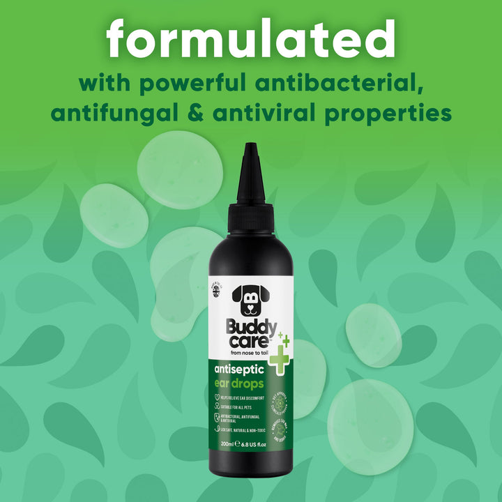 Buddycare Antiseptic Ear Drops formulated with antibacterial, antifungal and antiviral properties