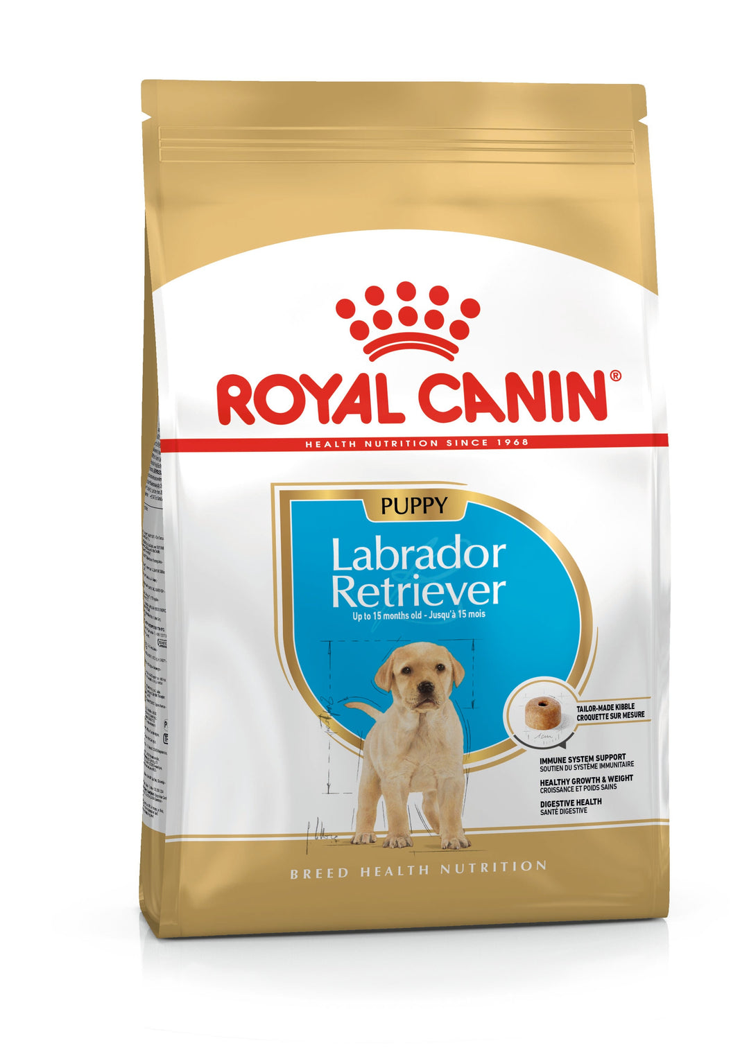 Royal Canin Labrador Retriever Puppy dry dog food bag, front of pack
