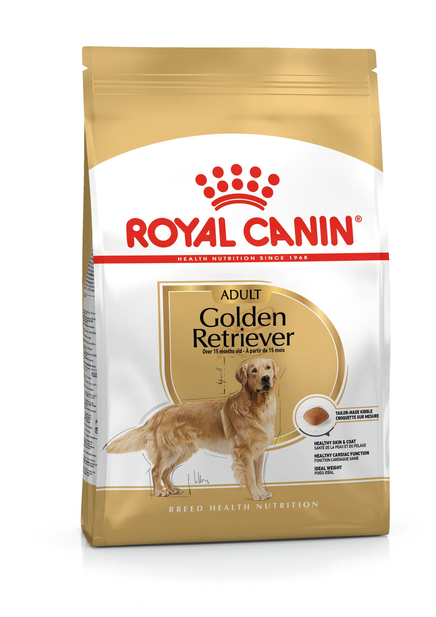 Royal Canin Golden Retriever Adult dry dog food bag, front of pack