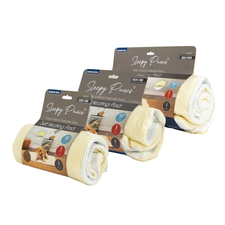 Ancol Sleepy Paws Self Heating Pet Pad range: Small, Medium and Large packs