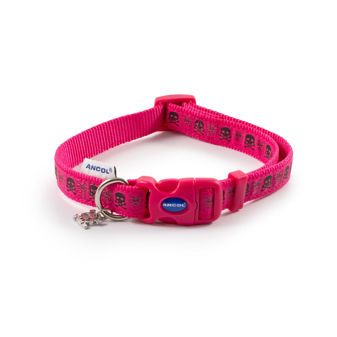 Skull Adjustable Dog Collar Pink (S5-9) - PetWorld