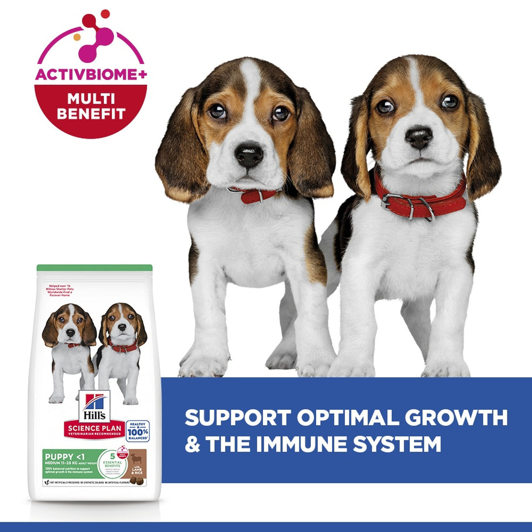 Hill's Science Plan Puppy Medium Lamb & Rice with ActivBiome+ Multi Benefit to support growth and the immune system