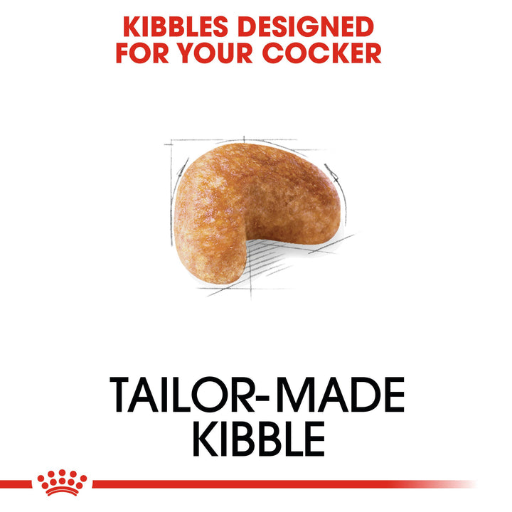 Royal Canin Cocker Adult tailor made crescent shaped kibble