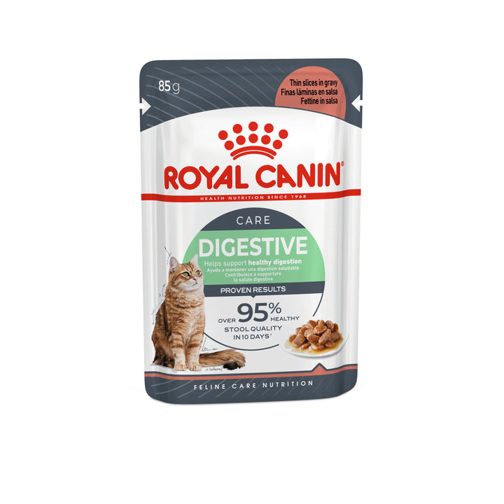 Royal Canin Digestive Care thin slices in gravy 85g pouch, front of pack