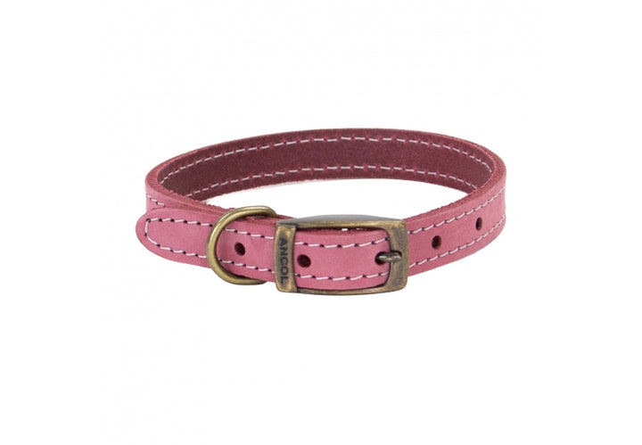 Ancol Timberwolf Leather Collar Raspberry
