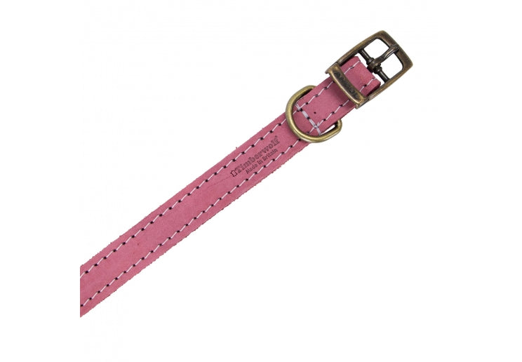 Ancol Timberwolf Leather Collar Raspberry