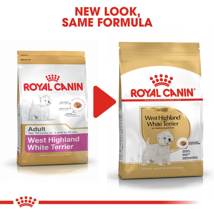 Royal Canin West Highland White Terrier Adult new pack design, same formula