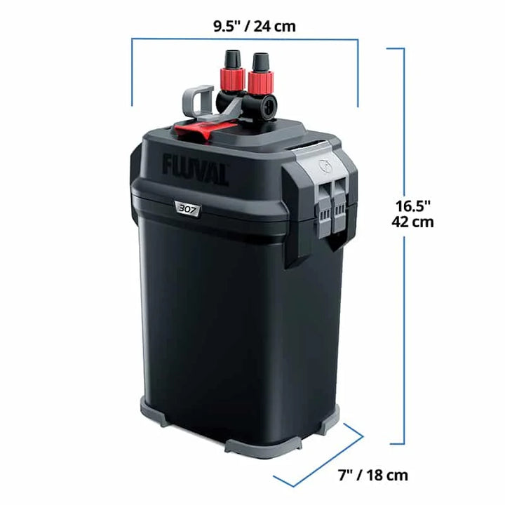 Fluval 307 external filter dimensions: 24cm x 18cm x 42cm