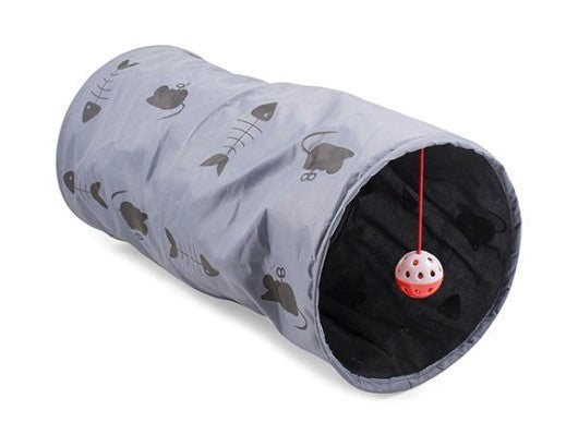 Cat Play Tunnel Grey Collapsible 50cm