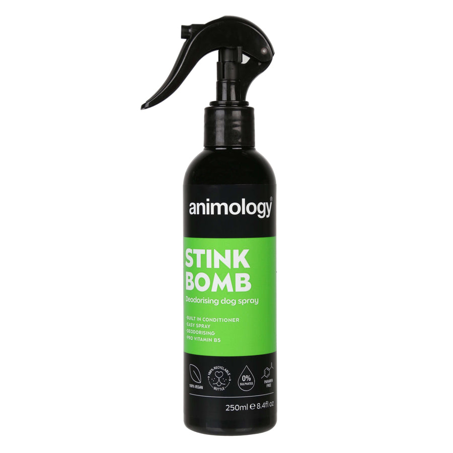 Animology Stink Bomb Deodorising Dog Spray 250ml bottle, front