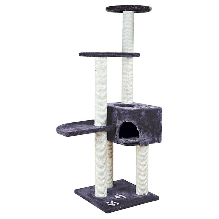 Trixie Alicante cat tree 142cm in anthracite, earlier version with paw print base