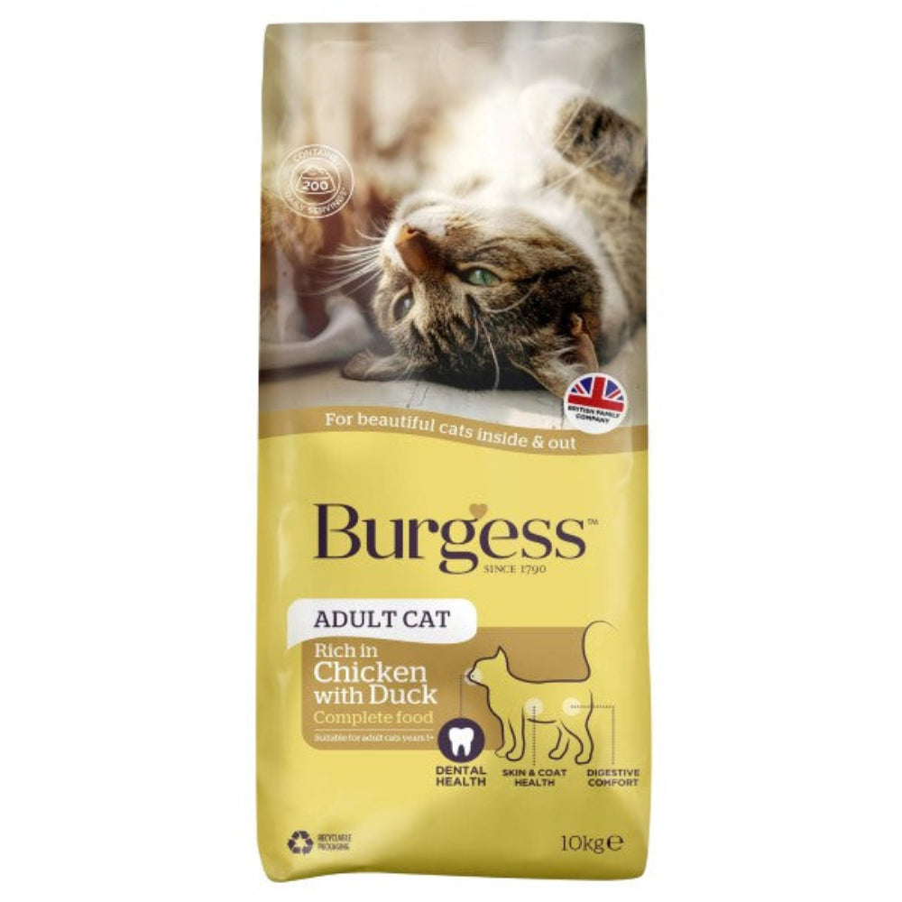 Burgess Adult Dry Cat Food Chicken & Duck 10kg