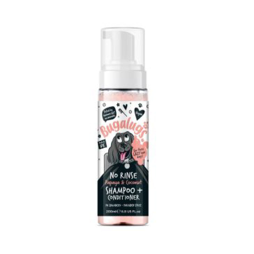 Bugalugs No Rinse Dog Shampoo & Conditioner Papaya & Coconut 200ml