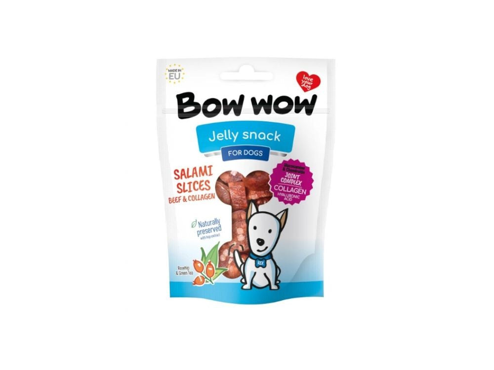 Bow Wow Salami Slices With Beef&Collagen 80g