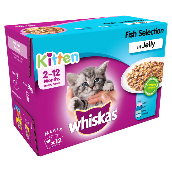 Whiskas Kitten Fish Selection in Jelly 12 x 85g box, 2 to 12 months