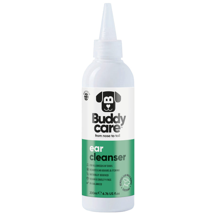 Buddycare Dog Ear Cleanser 200ml bottle, front