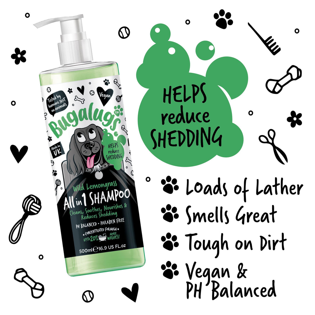 Bugalugs All in 1 Dog Shampoo with Lemongrass