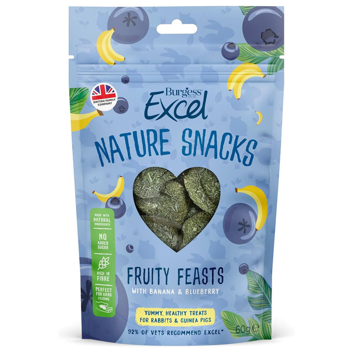 Burgess Excel Fruity Feasts Treats for Rabbits and Guinea Pigs – 60g