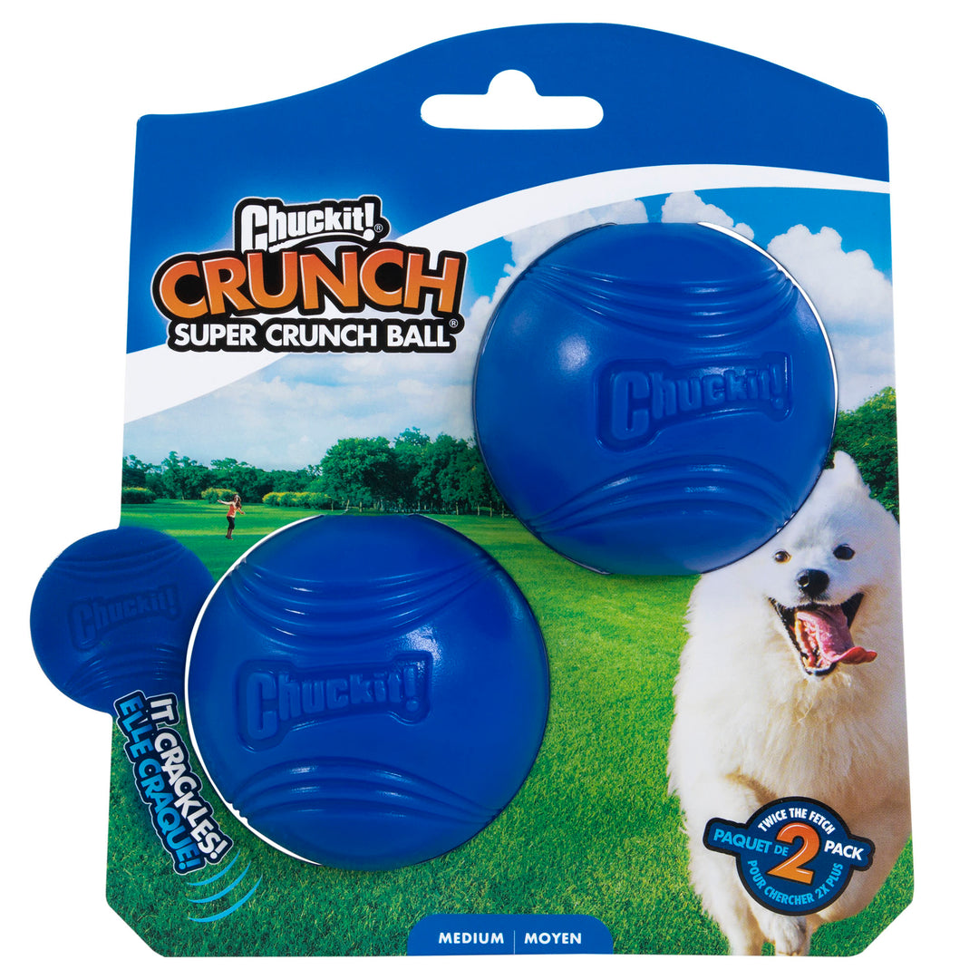 Chuckit! Crunch Super Crunch Ball Dog Toy – Medium 2 Pack