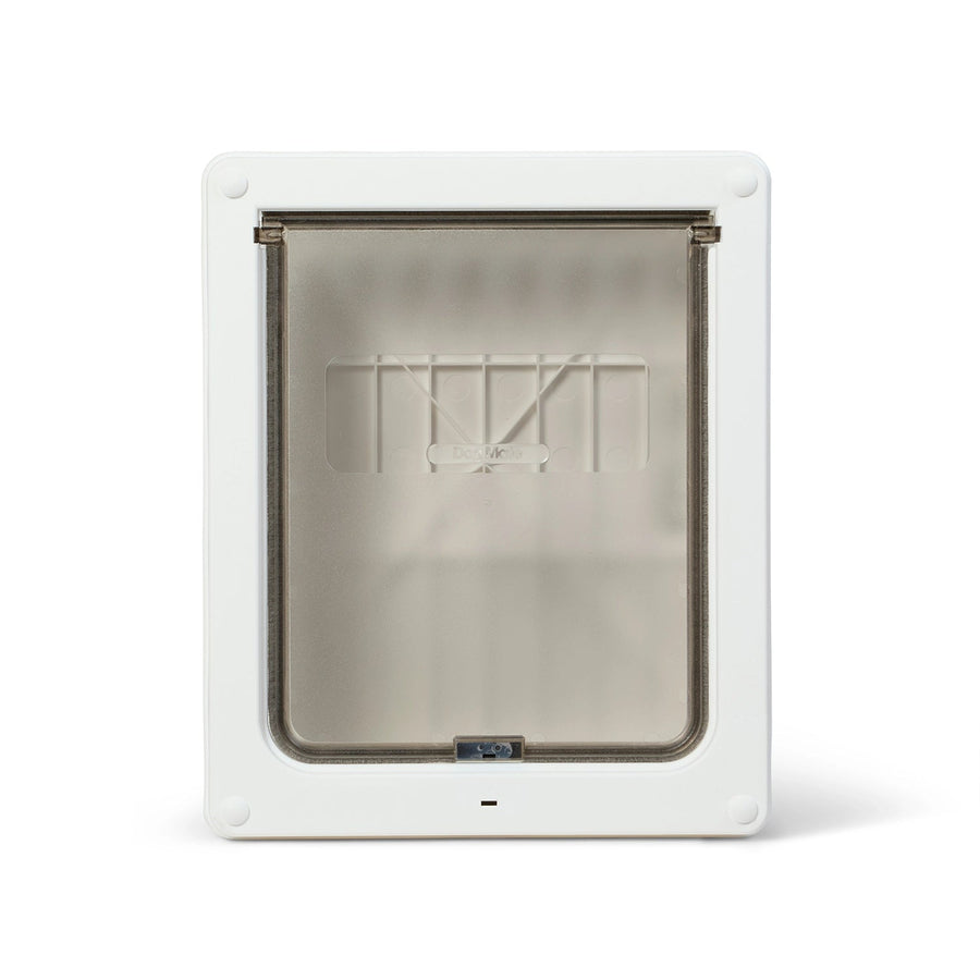 Dog Mate 215 medium dog door in white, front view