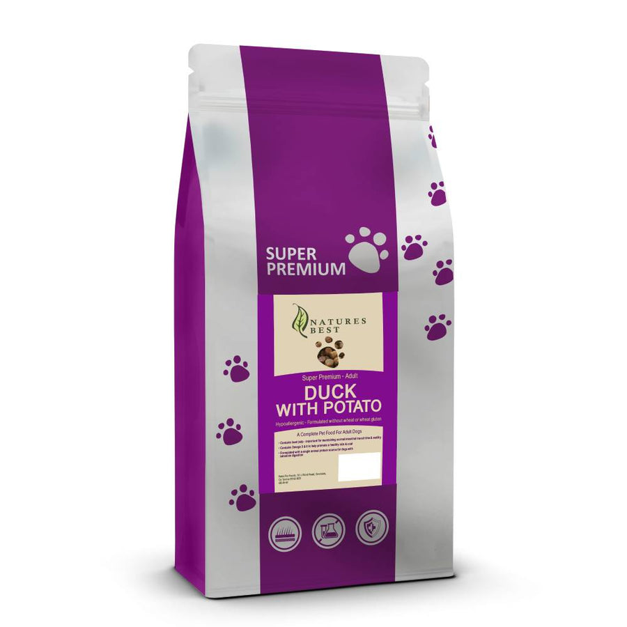 super premium duck with potato dog food