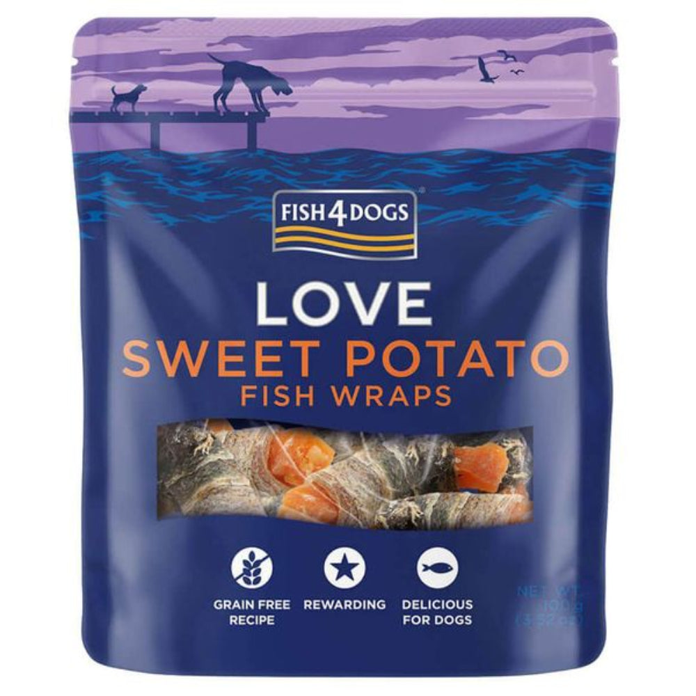 Fish 4 Dogs Sweet Potato Fish Wraps 100g