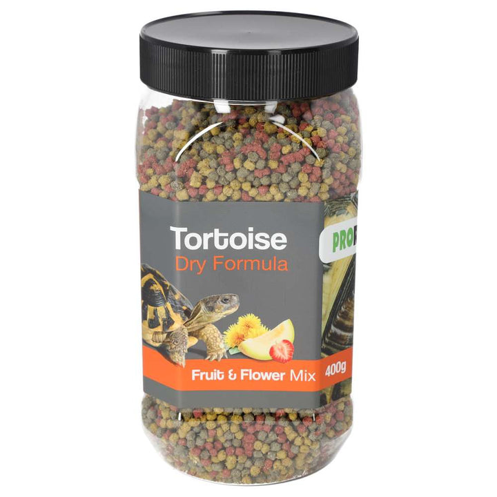 ProRep Tortoise Dry Formula Fruit and Flower Mix 400g tub, front