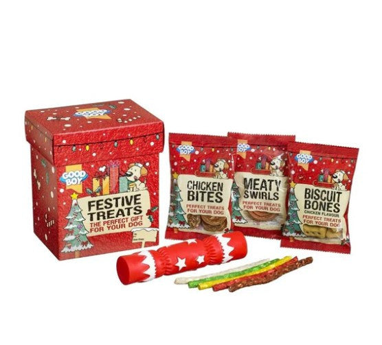 Good Boy Festive Dog Treat Gift Box - PetWorld