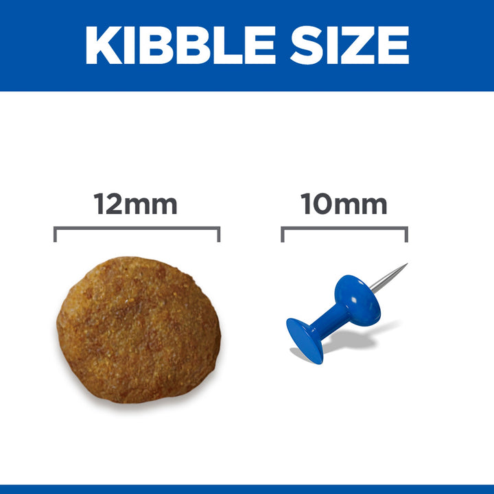 Hill's Science Plan Mature Adult 7+ Medium kibble size, approximately 12mm