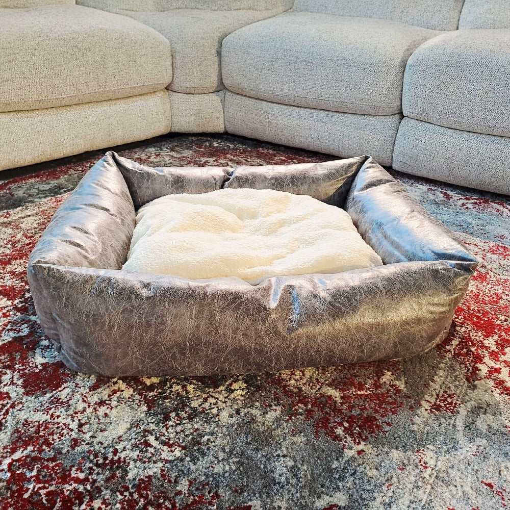 Plush Dog Bed - Grey