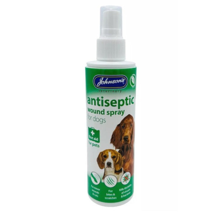 Johnson's Antiseptic Wound Spray for Dogs 200ml bottle, front