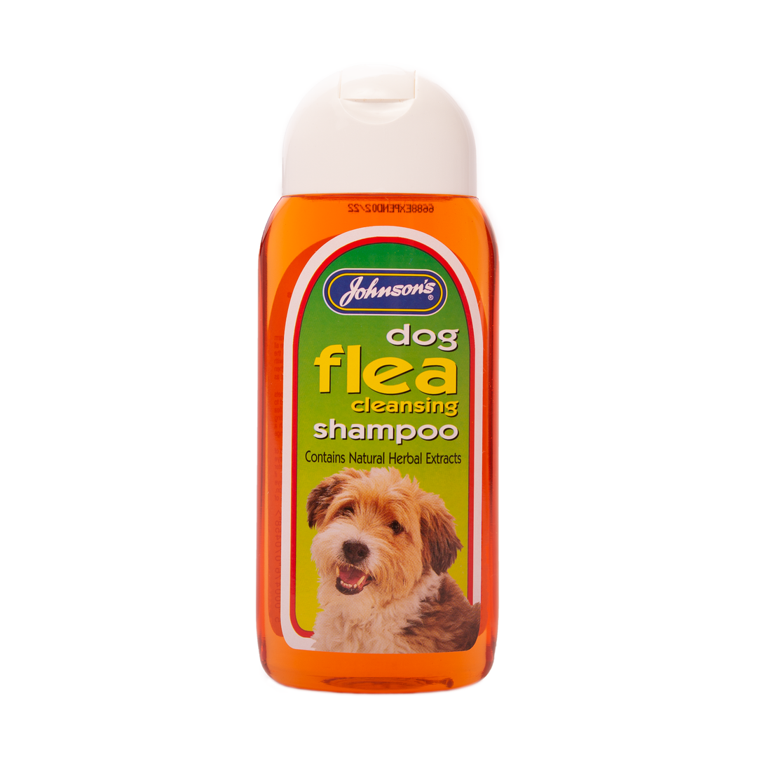 Johnson's Dog Flea Cleansing Shampoo 200ml, front of bottle