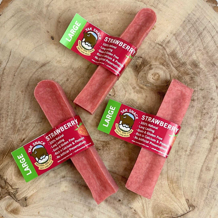Yak Snack Strawberry Himalayan dog chews, Large size