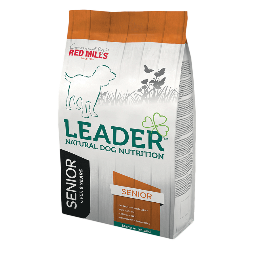 Red Mills Leader Senior Medium Breed Chicken and Rice dog food bag, front of pack