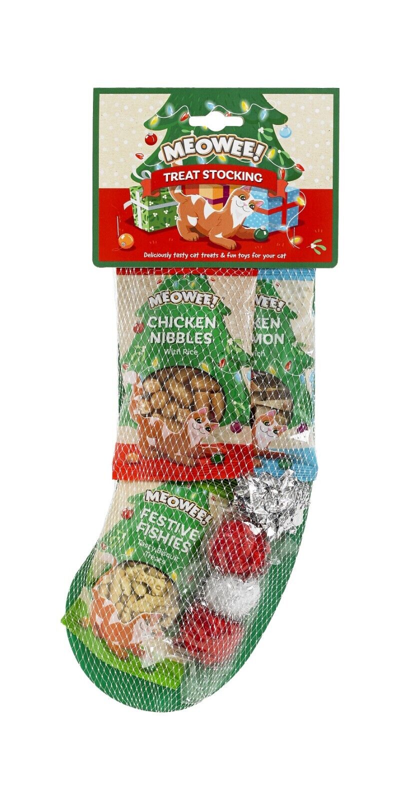 Meowee Christmas Cat Treat Stocking - PetWorld
