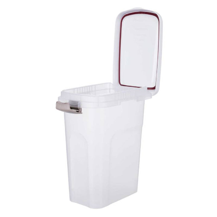 Barrel for storing dry feed, litter.