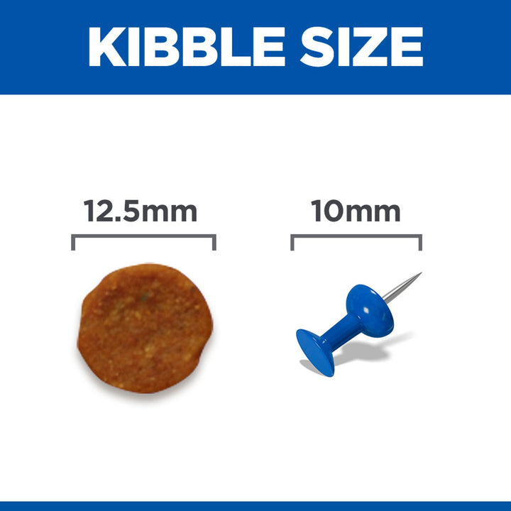 Hill's Science Plan Sensitive Stomach & Skin Medium kibble size, approximately 12.5mm