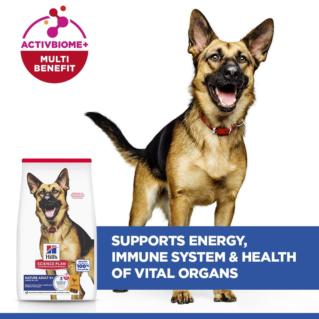 Hill's Science Plan Large Breed Mature Adult 6+ with ActivBiome+ Multi Benefit for energy, immune system and vital organs