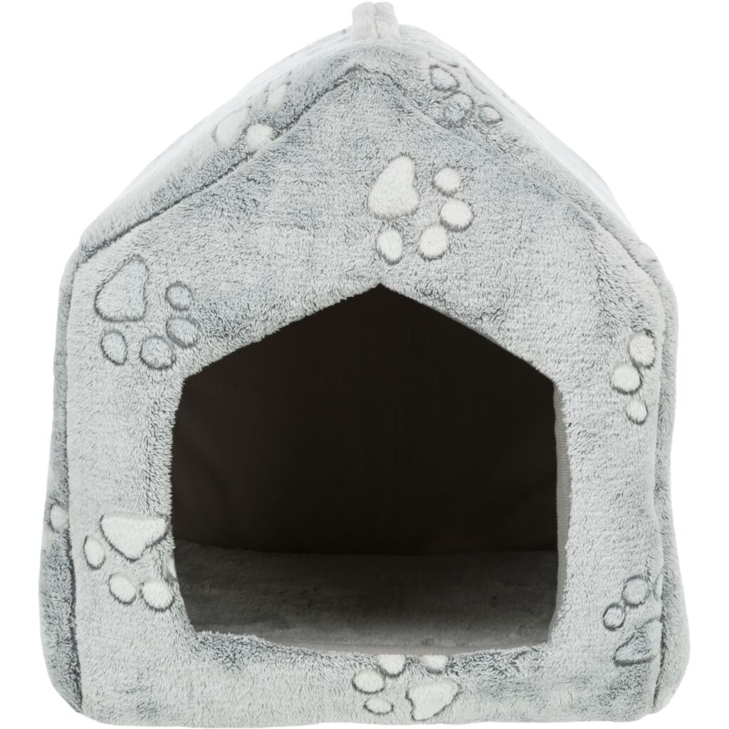 Trixie Nando Pet Cave 40 x 45 x 40 cm in light grey, front view of the entrance
