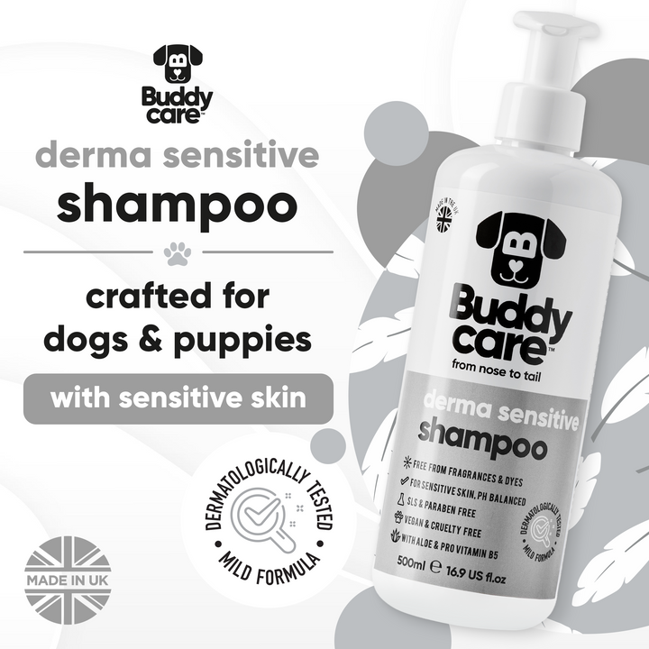 Buddycare Derma Sensitive Shampoo for dogs and puppies with sensitive skin, dermatologically tested mild formula