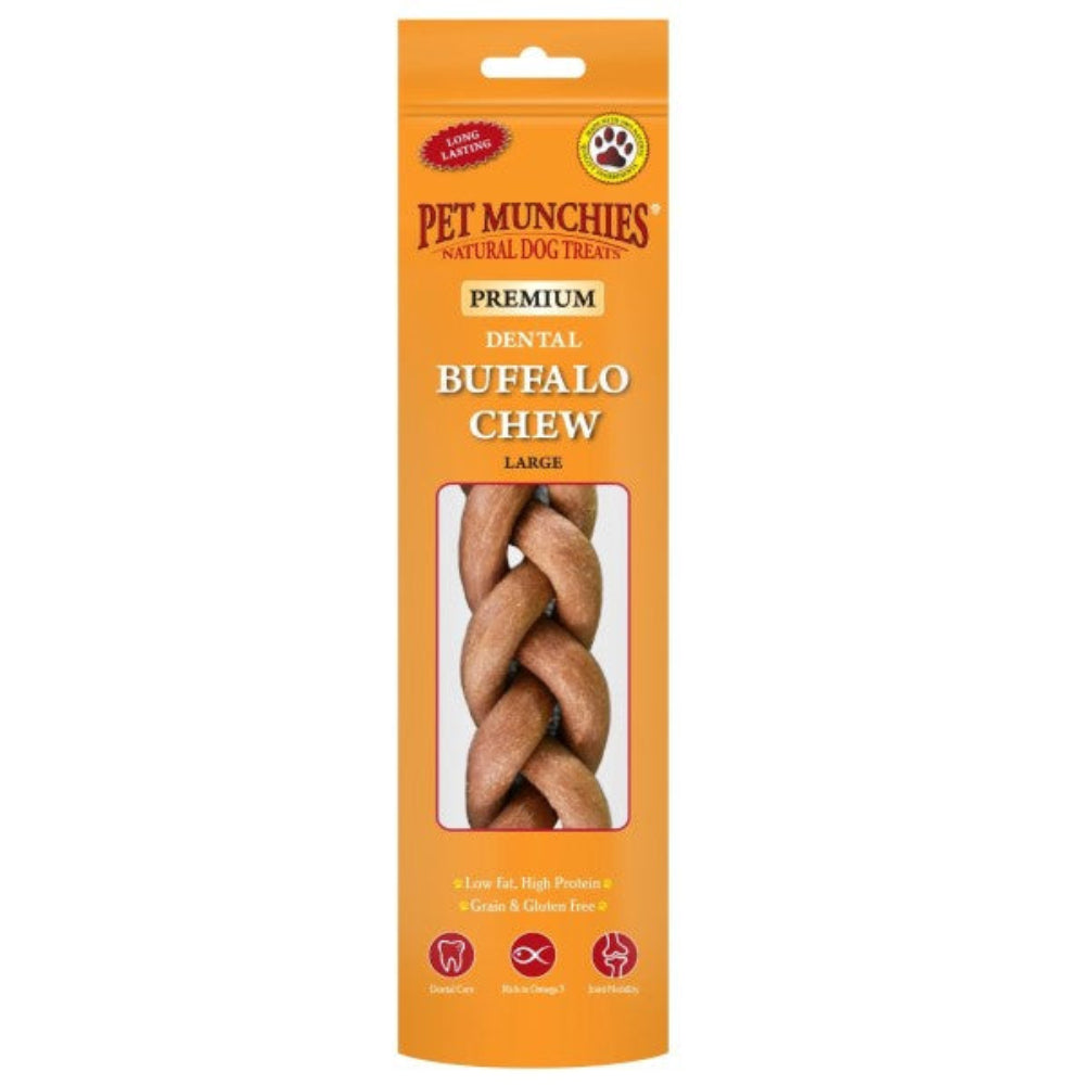 Pet Munchies Buffalo Dental Chew Large 90g