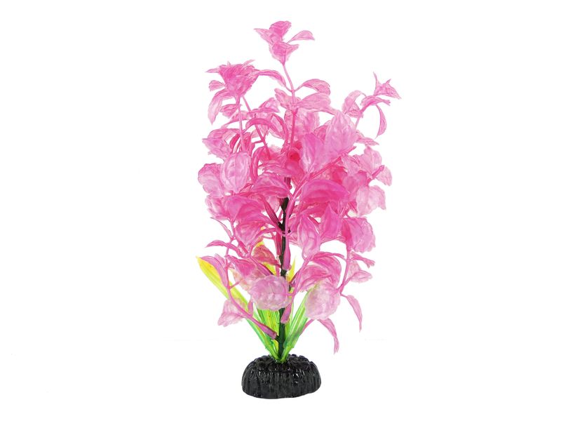 Pink & White Small Leaf Plastic Plant 8" /20cm